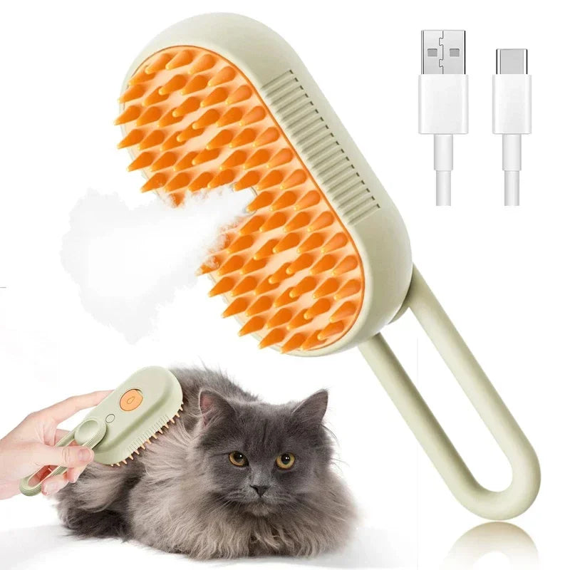 Electric Steam Brush for Pets 3 in 1